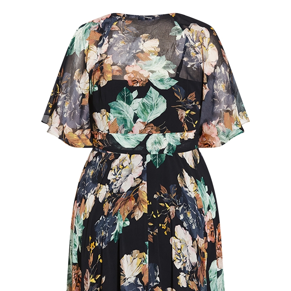 💥PRICE DROP💥 NWT Black Floral Midi Wrap Dress - Picture 5 of 14